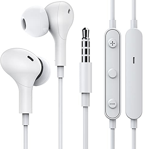 Kabelgebundene Ohrhörer, geräuschisolierende Kopfhörer, 3,5-mm-Klinkenstecker, In-Ear-Kopfhörer für Samsung Galaxy A15, A25, A14, A13, A03s, A04e, A05, A06, A12, A32, A42, A52, S10, S9, Moto G, Play