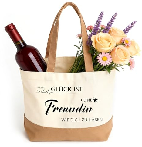 XRVRILE Jutebeutel Geschenk für Beste Freundin, Baumwolltasche Personalisiert mit Spruch, Tragetasche für Geburtstag, Weihnachten, Dankeschön