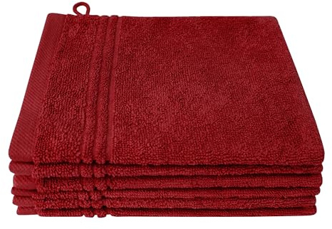 Dyckhoff Bio Nature Waschhandschuh Set, 6-TLG., GOTS, 500g/m², Amarena | 16x21cm, zertifizierte Bio-Baumwolle, besonders weich und saugkräftig