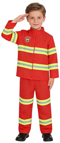 Kids Fireman Costume Kids Firefighter Costume And Accessories, Children Role Play Halloween Costumes Dress Up Pretend Play Toys For Boysr Boys And Girls