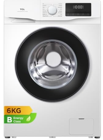 TCL 6kg B Class Energy-Saving Front Load Washer - 1000rpm Fast Spin, Ultra Slim, Multi-Mode Steam Care & Anti-Bacteria, Safety Features Included