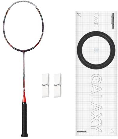 A1 TAAN Carbon Badmintonschläger YUJIAN Galaxy 4U Speed-Angriff-Grau-Lila | Badminton schläger für professioneller, besaitet strung, high tension, mit 2 griffbänder, 1 schlägertasche