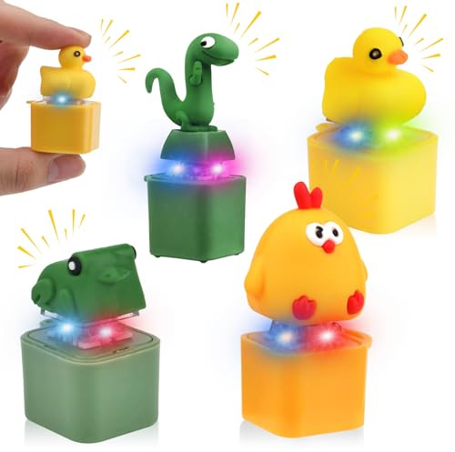 4Stück Ente Schlüsselanhänger Quak, Lizard Button, Frosch Keychain mit | Sound, Fidget Toys Set, Enten Frosch Quaken Tastatur Fidget Toy, Lustige Gadgets Antistress Spiel Geschenke Für Erwachsene