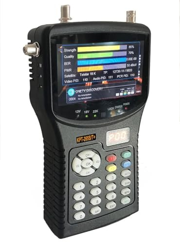 Satellite Finder, 4.3Inch Combo Satellite TV Finder(S2+T2+C)& CCTV Camera Test & Monitor CAM Adjustment Combo DVB-S2+T2+C AHD AV Digital(KPT-265ST)