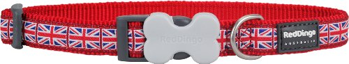Red Dingo – Collar de Perro, Bandera de Reino Unido (15 mm x 24 – 36 cm) S.