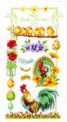 Vervaco About Chickens Counted Cross Stitch Kit, Multi-Colour