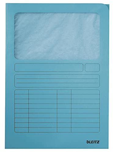 LEITZ® Sichtmappe, Karton (RC), 160 g/m², A4, hellblau (100 Stück), Sie erhalten 1 Packung á 100 Stück
