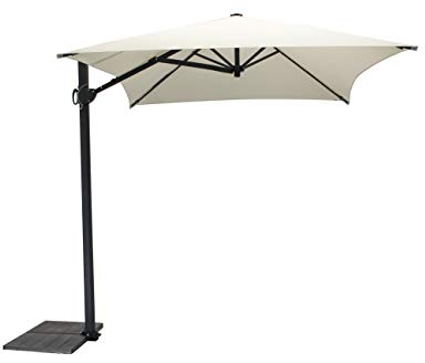Maffei Art 137q Kronos rechteckiger Ampelschirm cm 300x200, Stoff PolyMa. Made in Italy. Farbe Weiss