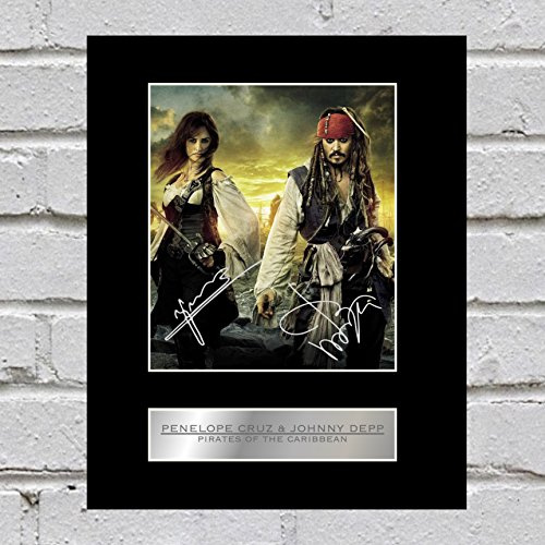 Iconic pics Penelope Cruz und Johnny Depp Digital signiertes Foto mit Passepartout, POTC