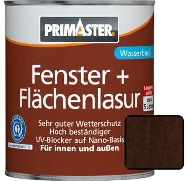 Primaster Fenster- und Flächenlasur 2,5 l Nussbaum Holzlasur Holzschutzlasur La