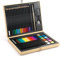DJECO Boîte de Couleurs, dès 5 Ans - Contient Crayons, Feutres, Gouache, Pinceau, Gomme, Taille-Crayon - Stimule la Créativité - Mallette Art Portable et Personnalisable - Qualité Supérieure, EU