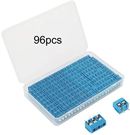 GTIWUNG 96 Pezzi 5mm 2 Pin/3 Pin Morsettiera a Vite PCB Blu per Prototipo PCB Scheda Circuito Stampato, Morsettiera di PCB Monte Vite Connettore del Blocco Terminali 300V 10A, Blu
