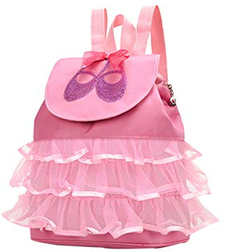 KRUIHAN Kleiner Rucksack Mädchen - Baletttasche Kinder, Gymnastik Schwimmen Schule Draussen Reise Yoga Sporttasche Mädchen, Prinzessin Rucksack, Ballerina Schuh Kleid Kindergartenrucksack