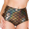 Drqinyi glänzende Meerjungfrauen-Shorts, hohe Taille, goldfarben, gold, Einheitsgröße