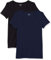 Amazon Essentials Women's Regular-Fit Short-Sleeve Scoop Neck T-Shirt (Available in Plus Size), Pack of 2, Black/Navy, M