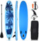 COSTWAY Aufblasbares SUP Board, Stand up Board, Stand up Paddling Board, Paddelboard, inkl. Rucksack, Pumpe, Sicherheitsleine, Reparaturset, Paddel und Center Finne (Wathet Blau,305 x 75 x 16 cm)