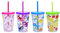 Home Tune Trinkflasche für Kinder Tumbler Wassertrinkbecher - BPA-frei, Strohdeckelbecher, Wiederverwendbare, leichte, auslaufsichere Wasserflasche Meerjungfrau, Dinosaurier, Obst 470ml 4 Pack