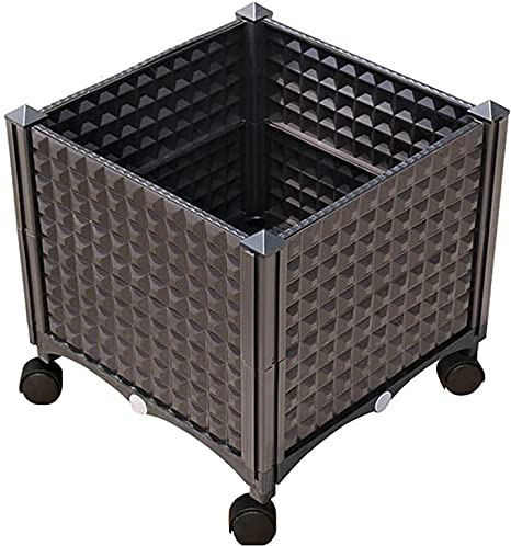 EIIDJFF pflanzkübel Plastik wachsen Gemüse Blumentrog angehobene Gartenbetten Gemüsetopf Außenbalkon Rechteckige Gemüsepflanzbox 518(Size:40x40x38cm)