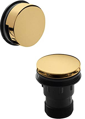 nuie E827 Accessories | Modern Bathroom Push Button Bath Waste, 70mm, Brushed Brass