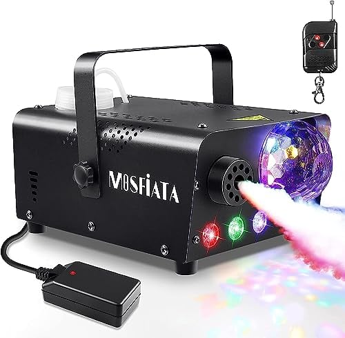 Machine à Fumée, Machine à Brouillard avec Lampe à Boule Disco et Lumières LED RGB pour Fêtes, Anniversaire, Mariage, Halloween