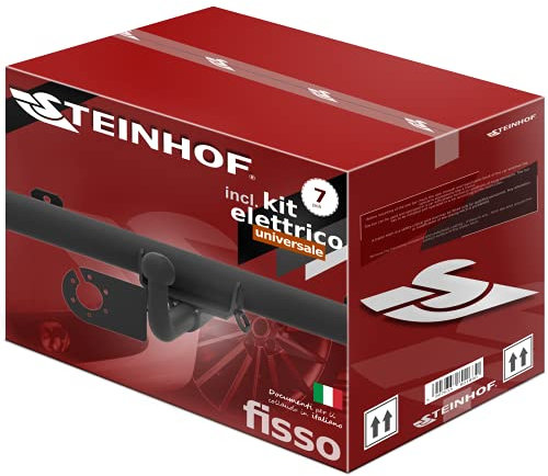 STEINHOF Nuovo gancio di traino fisso compatibile con Mercedes Classe C W202 berlina 4-porte 1993-05.2000 con 7-poli kit elettrico universale