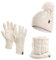 HEYO Damen Wintermütze Schlauchschal Handschuhe 3 teiliges Set | Warme Winter Mütze Schal Winterhandschuhe Beanie gefüttert HZ0004 (Beige)