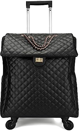 feilario Leder Softside Underseat Tragen auf Koffern Reise Duffel Bag mit 4-rollenden Spinner Rädern
