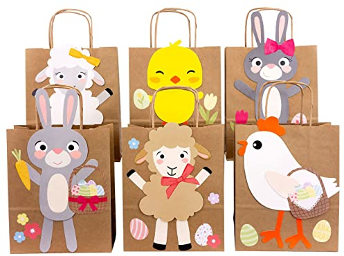 Papierdrachen DIY Osternester zum Befüllen und Basteln - Geschenktüten für Kinder mit Schafen Hasen und Küken - Ostergeschenke verpacken - Osterdeko - Ostern