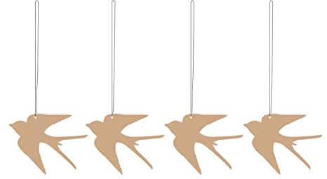 Cooee Design Dekoanhänger Bird 4 Stück aus Edelstahl in der Farbe Café au Lait, HI-035-19-CA