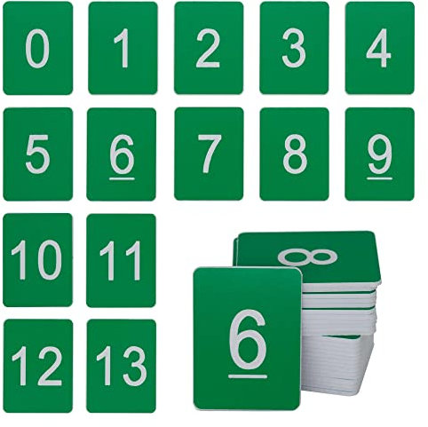 StayMax Nummerierte Kunststoffanhänger Nummernscheibe Nummernmarke Rechteck 0-50, Grün
