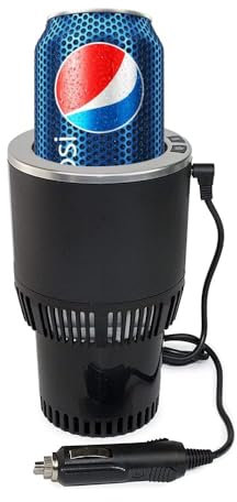 Premium 2-in-1 Car Cup Heating Cooling Smart Car Cup Mug Warmer Cooler Holiday Seasonal Present,Perfect Car Holder Gift for Commuter/Traveler/Road Tripper/Recreation (Black and Sliver)