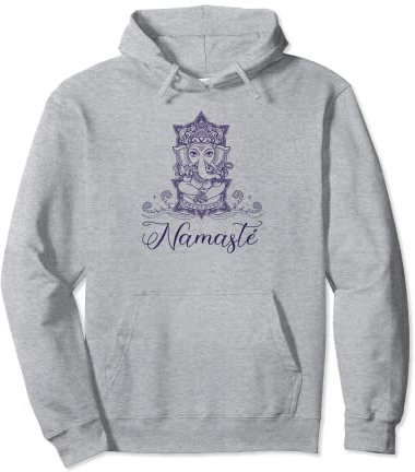 Yoga Ganesh mit Ornamente und Namasté Pullover Hoodie