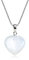 COAI Geschenkideen Damen 925 Sterling Silber Halskette mit Herz Anhänger aus Mondstein Kristalla Kette für Frauen