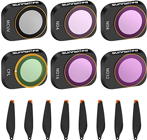 GLOBACT CPL ND Filter Set für DJI Mini 3 Pro/Mini 3 Zubehör UV CPL ND4 ND8 ND16 ND32 mit Propellern (6 Stück)
