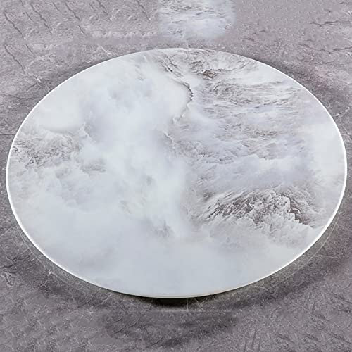 ZAKSEM Tischplatte, drehbarer Teller, runder Esstisch, Drehteller, weißer Marmor, drehbares Serviertablett, großer Drehtisch, Durchmesser 78–108 cm