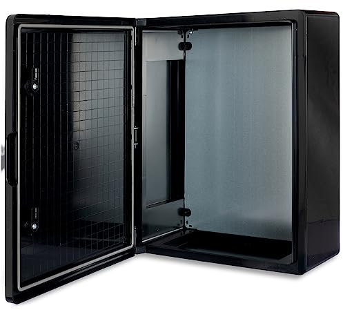 BOXEXPERT® Verteilerkasten außen wasserdicht [ABS Kunststoff IP65 Gehäuse] schwarz (Serie Fleet) 500x400x180mm | Schaltschrank außen | Wandschrank | Industriegehäuse | Leergehäuse