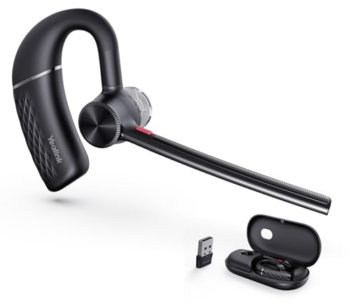 Yealink BH71 Pro Wireless Headset & Ladekoffer,Einohr Bluetooth-Headset mit Mikrofon mit Geräuschunterdrückung,Verbindung zu Handy/Mac/PC über Bluetooth,Funktioniert mit Teams, Zoom