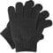 Sibba Bath Gloves for Shower Natural Loofah Exfoliating Wash Gloves for Body and Face, Dead Skin Remover, Double Sided Microfibre Shower Body Gloves for Adults and Kids (Black)