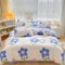 GETIYA Elegant Blumen Bettwäsche 135x200 Weiß Bettwäsche Mädchen Damen Blau Blumen Muster Bettbezug Einzelbett Kinder Bettwäsche Mikrofaser Blümchen Bettwäsche mit Kissenbezug 80x80