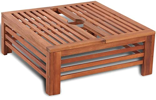 Makastle Revêtement de support de parasol en bois - 62 x 62 x 25 cm - Marron