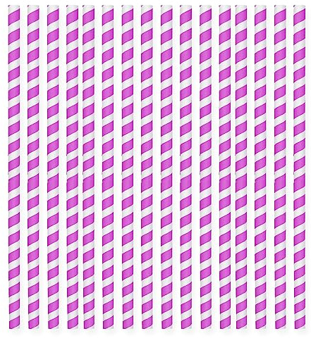 AKH® Pastel Paper Straws | 50 Pack | Eco-Friendly Biodegradable Colorful Party Straws | Arty Decoration Accessories Drinking Straw Disposable Tableware (Purple)