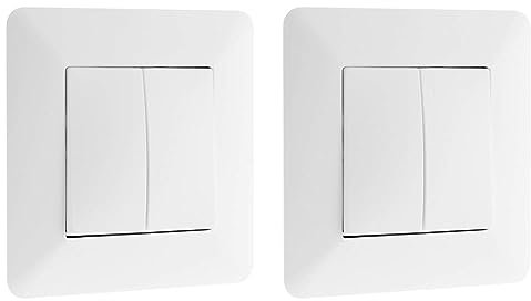 Interrupteur va-et-vient double 10A Blanc - Artezo (Lot de 2)