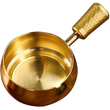 HOMSFOU Saucenbecher Aus Edelstahl Auflaufform Aus Edelstahl Milchkännchen Mit Griff Soßenpfanne Induktion Espressokanne Milchkrug Edelstahl Soßenschüssel Rostfreier Stahl Klein Messbecher