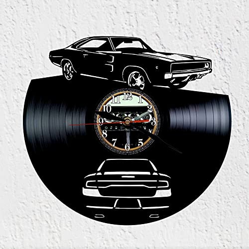 VINY WOODY Amerikanische Sportuhr aus Vinyl mit Schallplatte, Muscle Car