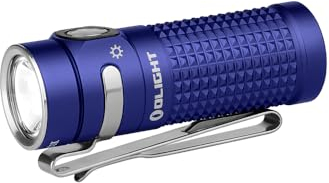 OLIGHT Baton4 EDC 1300 Lumens Rechargeable LED Small Torch, Pocket Flashlight with Micro-Perforated Indicator for Outdoors, Indoors and Emergency (Regal Blue)