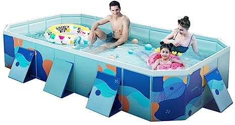 Kiddie Pool Hard Plastic,Foldable Pool For Dogs Cats And Kids,Summer Portable Kids Play Pool For Indoor & Outdoor (Color : Blue, Size : 2.6m)