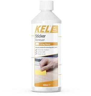 KEL - Sticker Remover, Sticky Stuff Residue & Adhesive Remover, Cleaning Fluid & Glue Remover for Stickers - 500ml