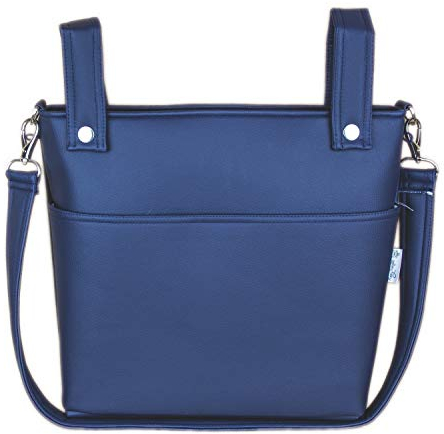 Bolso para Silla de Paseo - Talega para silla de Paseo Rosy Fuentes- Incluye Asa larga para el hombro, bolsillos interiores y Lazos - Limpieza Sencilla -Azul Marino