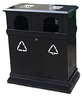Outdoor Mülleimer Küche Mülleimer Kreative Schwarz Edelstahl Outdoor Mülleimer Mit Aschenbecher Kommerziellen Mülleimer Doppel Eimer Sortieren Mülleimer Im Freien Mülleimer für Terrasse
