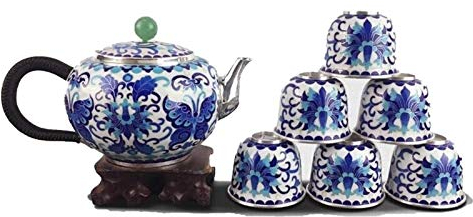 JKJZSALJ Tetera De Plata, Taza De Té De Plata De Ley, Tetera Tradicional Antigua Gongfu, Juego De Té